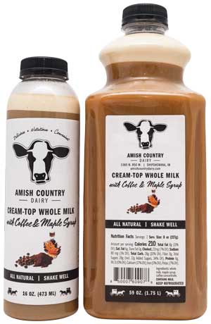 Cream-Top Whole Milk with Coffee & Maple Syrup Cream-Top Whole Milk with Coffee & Maple Syrup, 16 oz. and 32 oz.