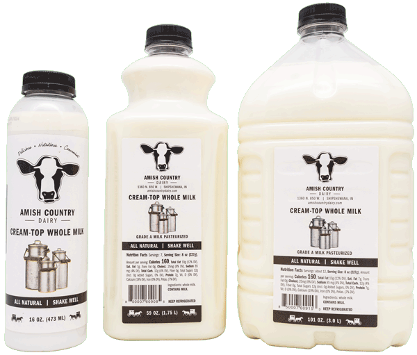 Whole milk with cream line Whole milk with cream line