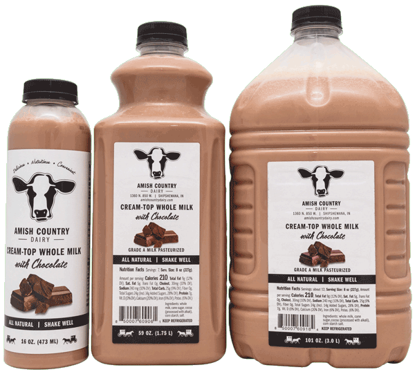 Chocolate Whole Milk in three sizes Chocolate Whole Milk in three sizes